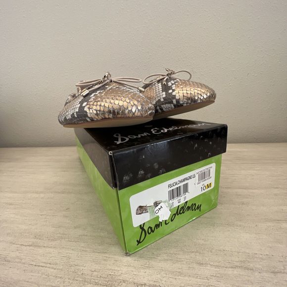 Sam Edelman Felicia Women Sz 10 Snakeskin Print Ballet Flats Genuine Leather $13 - Picture 3 of 12